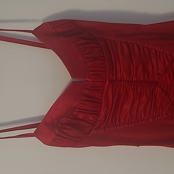 Bebe Y2k Mini Vibrant Red Bodycon Dress Size XSmall - Picture 3 of 11